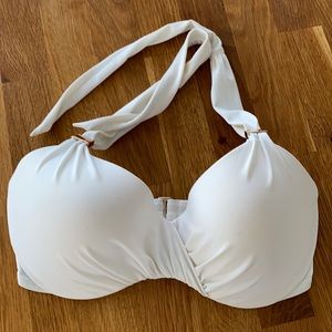 Victoria’s Secret White Cup Bikini Top with Gold